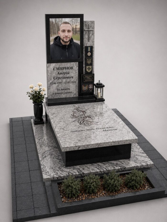 Військовий пам'ятник з хрестом — Луцьк — виготовлення та встановлення