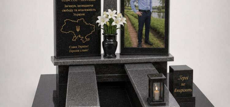 Пам’ятник Герою України з габро — Маневичі Пам'ятник Герою України з габро, з кольоровим портретом, встановлений у смт Маневичі