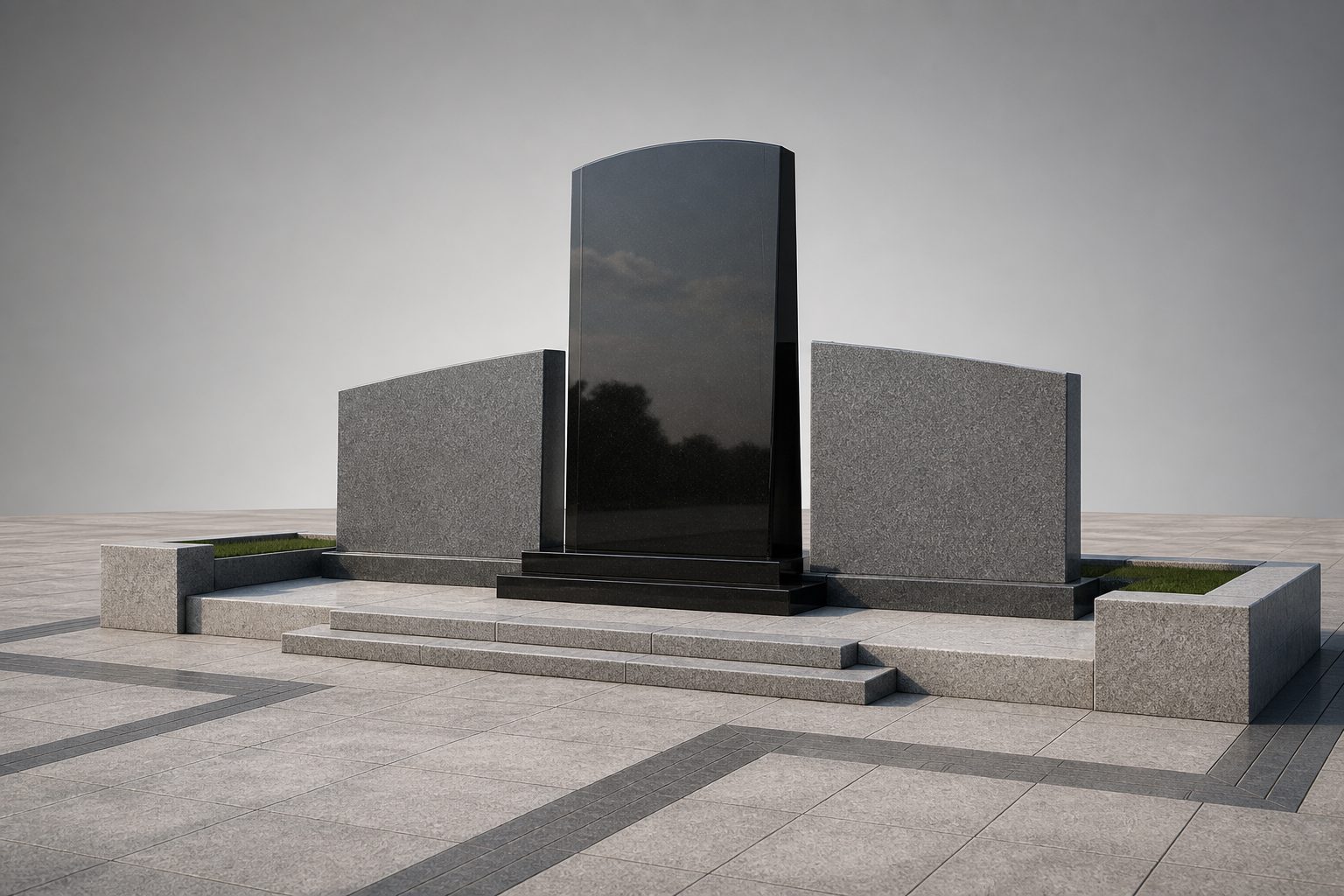 3D-візуалізація меморіального комплексу з граніту для погодження проєкту